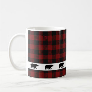 Rustikaler Buffalo Kariert Grizzlybär Kaffeetasse