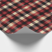 Rustikaler Buffalo Karo in Rot-Braun Elfenbein & S Geschenkpapier (Ecke)