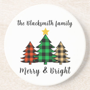 Rustikaler Buffalo Karo Sandstone Drei Bäume Getränkeuntersetzer