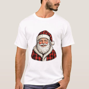 Rustikaler Buffalo-Plaid-Weihnachtsmann T-Shirt