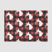 Rustikaler Büffel-Karo-karierte u. weiße Seidenpapier (Vorderseite)