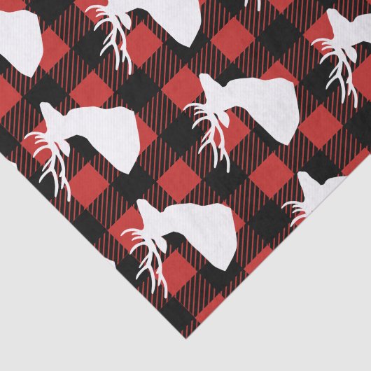 Rustikaler Büffel-Karo-karierte u. weiße Seidenpapier (Ausschnitt)