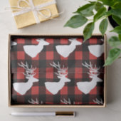 Rustikaler Büffel-Karo-karierte u. weiße Seidenpapier (Geschenk)