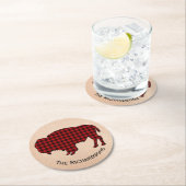 Rustikaler Büffel-personalisierte Runder Pappuntersetzer (Vor Ort)