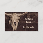 Rustikaler Bull Skull Brown Land Western Textur Visitenkarte (Vorderseite)