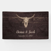Rustikaler Bullskull Hochzeit Land Western Textur Banner (Horizontal)