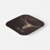 Rustikaler Bullskull Hochzeit Land Western Textur Pappteller (Gewinkelt)