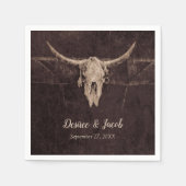 Rustikaler Bullskull Hochzeit Land Western Textur Serviette (Vorderseite)