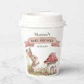 Rustikaler Bunny Baby Duschkopf Papiertasse Pappbecher (Rückseite)