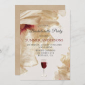 Rustikaler Burgund Beige Anemone Junggeselinnen-Ab Einladung (Vorne/Hinten)