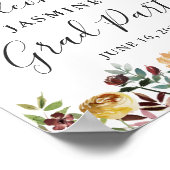 Rustikaler Burgunder Abschluss Begrüßungszeichen Poster (Ecke)