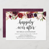 Rustikaler Burgunder Blumenfreund Empfang lädt ein Einladung (Vorne/Hinten)