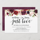 Rustikaler Burgunder Blumenfreund Empfang lädt ein Einladung (Vorne/Hinten)