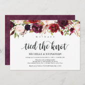 Rustikaler Burgunder Blumenfreund Empfang lädt ein Einladung (Vorne/Hinten)