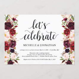 Rustikaler Burgunder Blumenfreund Empfang lädt ein Einladung