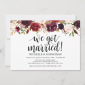 Rustikaler Burgunder Blumenfreund Empfang lädt ein Einladung (Vorderseite)