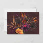 Rustikaler Burgunder Lila Fall von Roter Orange RSVP Karte (Rückseite)