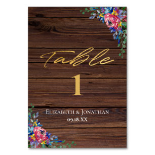 Rustikaler Burgunder Navy Gold Empfang Tischnummer