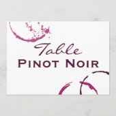 Rustikaler Burgunder Weinstain Name Hochzeitstisch Einladung (Rückseite)