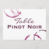 Rustikaler Burgunder Weinstain Name Hochzeitstisch Einladung (Vorderseite)