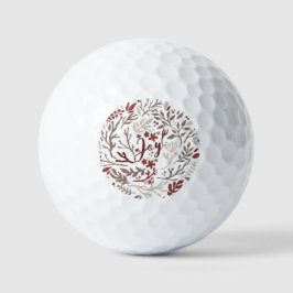Rustikaler Burgundy Foliage Freude Weihnachtsurlau Golfball