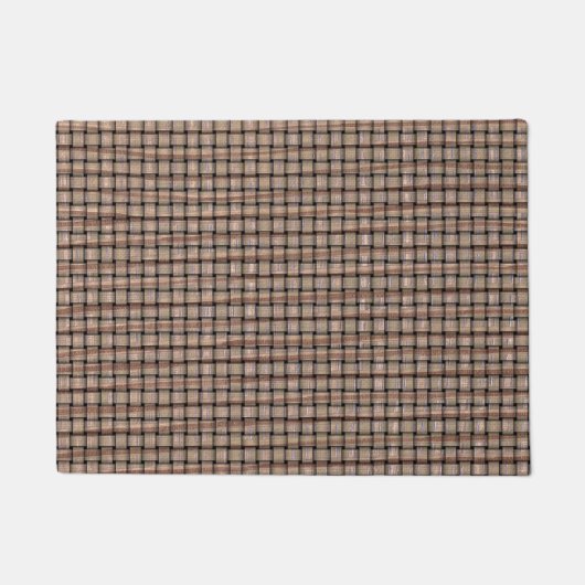 Rustikaler Burlap Basket Weave Look Türmatten Fußmatte (Vorderseite)
