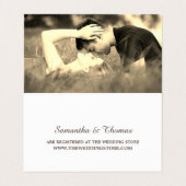 Rustikaler Burlap-Bogen mit Foto-Geschenkgutschein Visitenkarten (Innenseite Aufgefaltet)