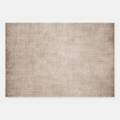 Rustikaler Burlap Burgundy Polka Dots Streifen fes Geschenkpapier Set (Vorderseite)