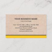 Rustikaler Burlap Construction Bulldozer Bagger Visitenkarte (Rückseite)