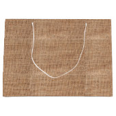 Rustikaler Burlap Große Geschenktüte (Vorderseite)