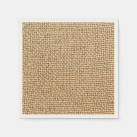 Rustikaler Burlap Hintergrund Serviette (Vorderseite)