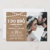 Rustikaler Burlap I Do GRILLEN Paare Dusche Einladung (Vorderseite)