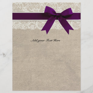 Rustikaler Burlap Lace Plane Ribbon Letterhead
