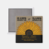 Rustikaler Burlap Look Sonnenblume Save the Date Magnet (Vorderseite/Rückseite)