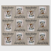 Rustikaler Burlap mit einem quadratischen Foto Geschenkpapier (Flach)