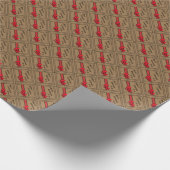 Rustikaler Burlap mit Red Trim Frohe Weihnachten Geschenkpapier (Ecke)