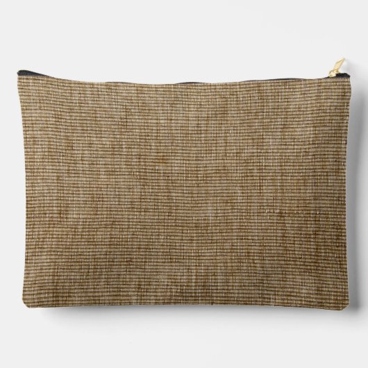 Rustikaler Burlap Naturempuls Zubehör Pouch Zubehörtasche (Rückseite)