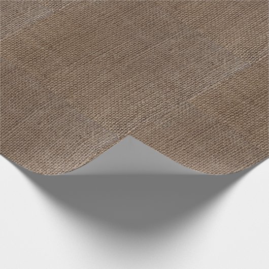 Rustikaler Burlap Print Geschenkpapier (Ecke)