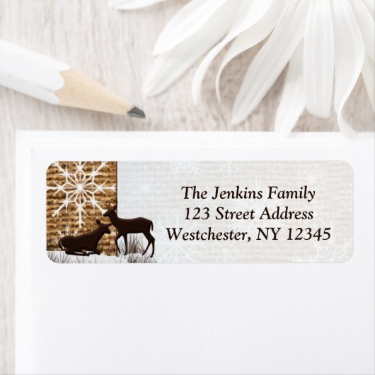 Rustikaler Burlap, Snowflakes, Adresslisten (Insitu)