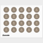 Rustikaler Burlap Wedding Bride Groom A06 mit Punk Runder Aufkleber (Blatt)