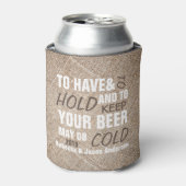 rustikaler Burlap Western Hochzeitsvorteil Dosenkühler (Kanne Vorderseite)