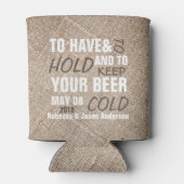 rustikaler Burlap Western Hochzeitsvorteil Dosenkühler (Rückseite)