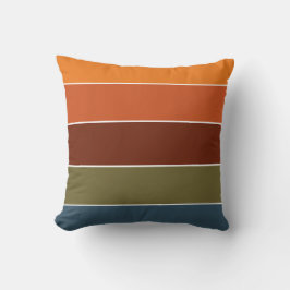 Rustikaler Burnt Orange Stripes Erntedank Fall Kissen