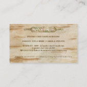 Rustikaler Button-Bäckerei-Koch Visitenkarte (Rückseite)