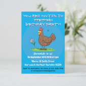 Rustikaler Cartoon-Illustration von Hähnchen Einladung (Stehend Vorderseite)