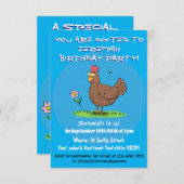 Rustikaler Cartoon-Illustration von Hähnchen Einladung (Vorne/Hinten)