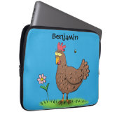 Rustikaler Cartoon-Illustration von Hähnchen Laptopschutzhülle (Vorne Rechts)