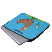 Rustikaler Cartoon-Illustration von Hähnchen Laptopschutzhülle (Vorne Knopf)