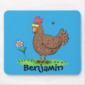 Rustikaler Cartoon-Illustration von Hähnchen Mousepad (Vorne)