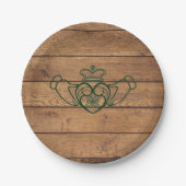 Rustikaler Celtic Claddagh Pappteller (Vorderseite)